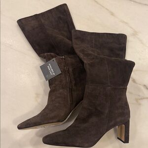Women's Sam Edelman Brown Suede Heel Tall Boots